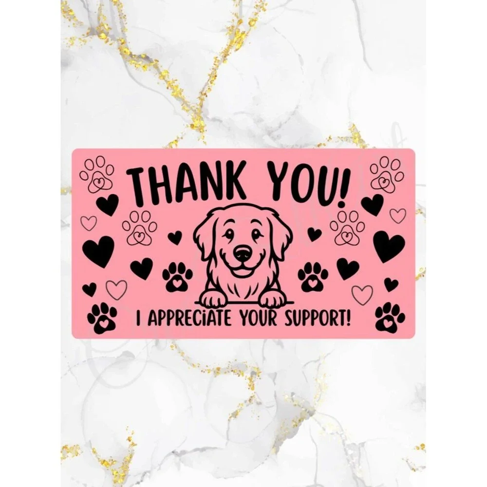 100 Cute Dog Thank You Stickers for Packaging | Small Business Labels